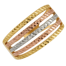 Anel Ouro 18K Tricolor.Aro...
