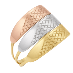 Anel Ouro 18K Tricolor Com...