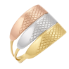 Anel Ouro 18K Tricolor Com Uma Listra