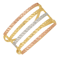 Anel Ouro 18K Tricolor Com...