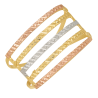 Anel Ouro 18K Tricolor Com Tirinhas