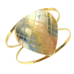Anel Ouro 18K Coração Tricolor