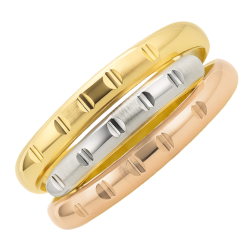 Anel Ouro 18K Tricolor Bamboos