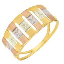 Anel Ouro 18K Varias Faixas...