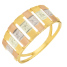 Anel Ouro 18K Varias Faixas Tricolor