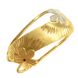 Anel Ouro 18K Tricolor Flor...