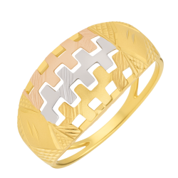 Anel Ouro 18K Tricolor...