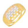 Anel Ouro 18K Tricolor Quebra Cabeça