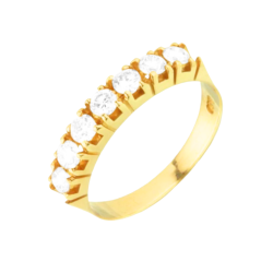 Anel Ouro 18K Meia Aliança