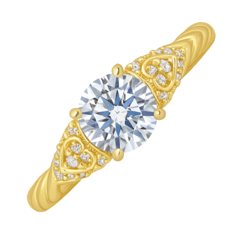 Anel Ouro 18K Aro Trabalhado Com Pedra