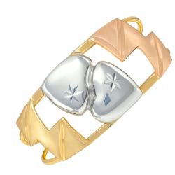 Anel Ouro 18K Duplo Aro Com...