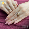 Anel Ouro 18K Frente Tricolor Com Discos
