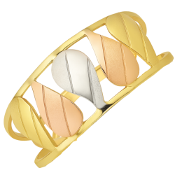 Anel Ouro 18K Tricolor Chuva