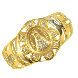 Anel Ouro 18K Com Pedra