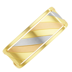Anel Ouro 18K Tricolor Faixas
