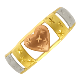 Anel Ouro 18K Tricolor Com...