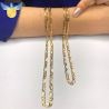Corrente Ouro 18K Grumet 3X1 Laminada Especial 60cm