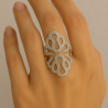Anel Ouro 18K Flor Losango