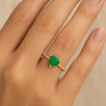 ANEL 18K CORAÇAO VERDE