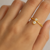 Anel Ouro 18K Com Duas Pedras Brancas - aguardando resposta da Josi se é brilhante e qual o cod e preço certo.