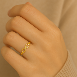 Anel Ouro 18K Infinito Liso