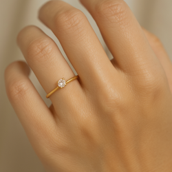 Anel Ouro 18K Solitário