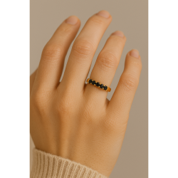ANEL DE  OURO   18 K MEIA ALIANÇA