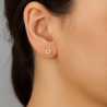 Brinco Ouro 18K Com Zircônia Branca