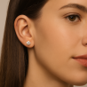 Brinco Ouro 18K Com Zircônia Branca 4mm