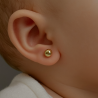 Brinco Ouro 18K Bola 4mm Com Tarraxa Baby