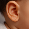 Brinco Ouro 18K Bola 3mm Com Tarraxa Baby