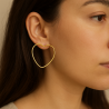 Brinco Ouro 18K Argola Coraçao