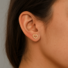 Brinco Ouro 18K Coração Vazado