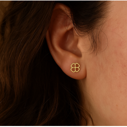 Brinco Ouro 18K Trevo