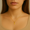 PINGENTE  DE OURO LETRA E LISA PEQUENA