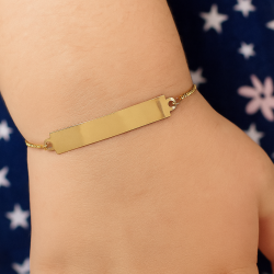Pulseira Ouro 18K Chapa Infantil 3x1