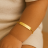 Pulseira Ouro 18K Infantil Chapa Cartier Fina