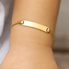 Pulseira Ouro 18K Infantil Chapa Elo Grumet