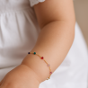 Pulseira Ouro 18K Infantil Zircônia Colorida Cartier