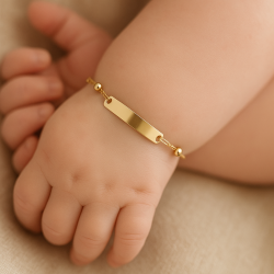 Pulseira Ouro 18K Chapa Com Bola Cartier