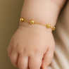 Pulseira Ouro 18K Bola De 3mm Infantil
