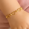 Pulseira Ouro 18K Infantil Bola E Coração Intercalados