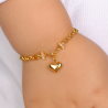 pulseira infantil com coracao e zirconia