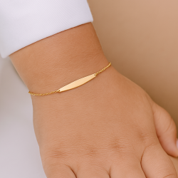 Pulseira Ouro 18K Infantil Chapa Oval Cartier