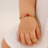 Pulseira Ouro 18K Infantil Zircônia 3 Cores