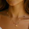 Gargantilha Ouro 18K Cartier Zircônia Colorida Letra M