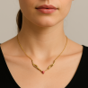 Gargantilha Ouro 18K Elo Gute Com Brilhante Rubi
