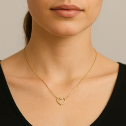 Gargantilha Ouro 18K Cartier Coração Vazado 40cm