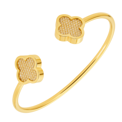 Bracelete Ouro 18K 2 Flores...