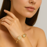 Bracelete Ouro 18K 2 Flores Cravejadas
